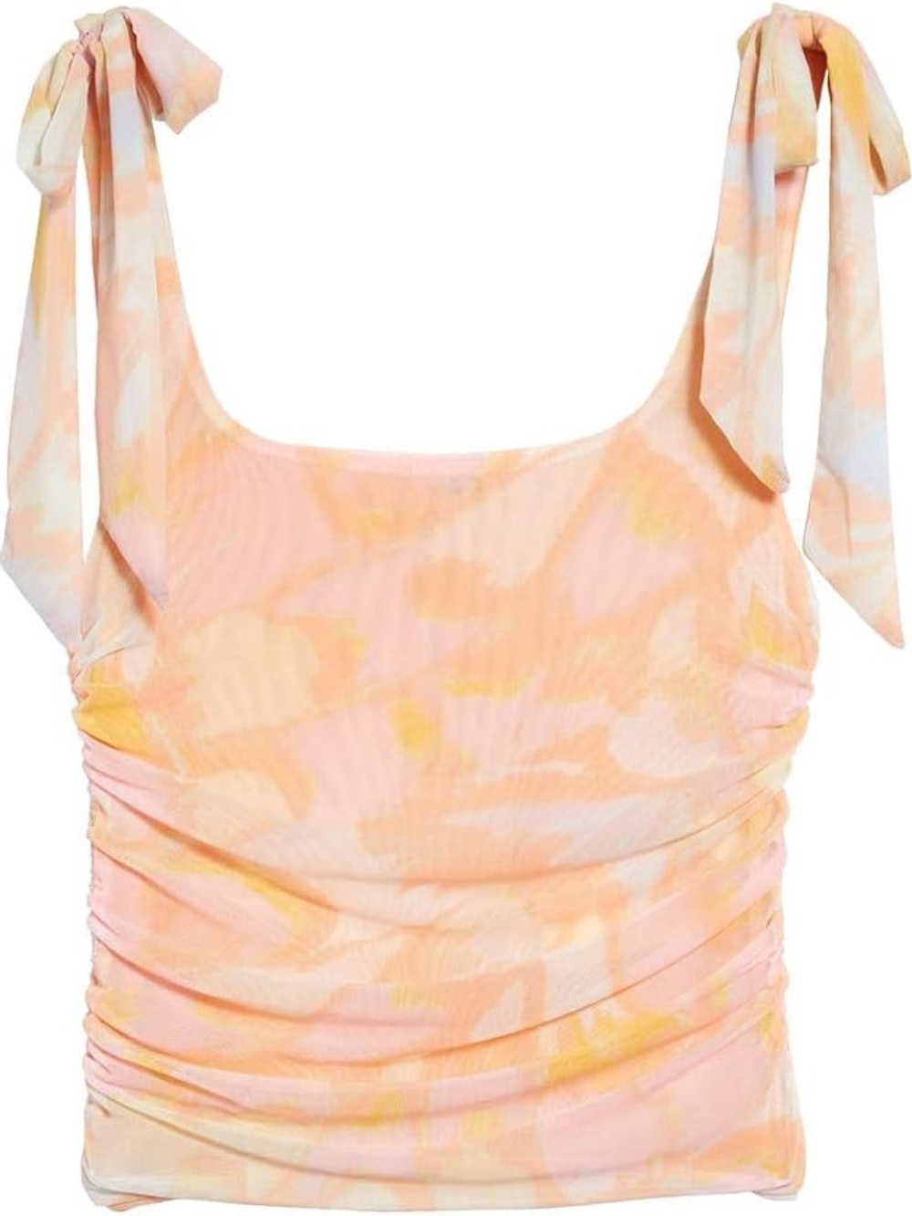 Free People ~ Pink& Orange &Yellow ~ Fitted Straps w/ Ties/Sashes ~ Sheer&Flowy